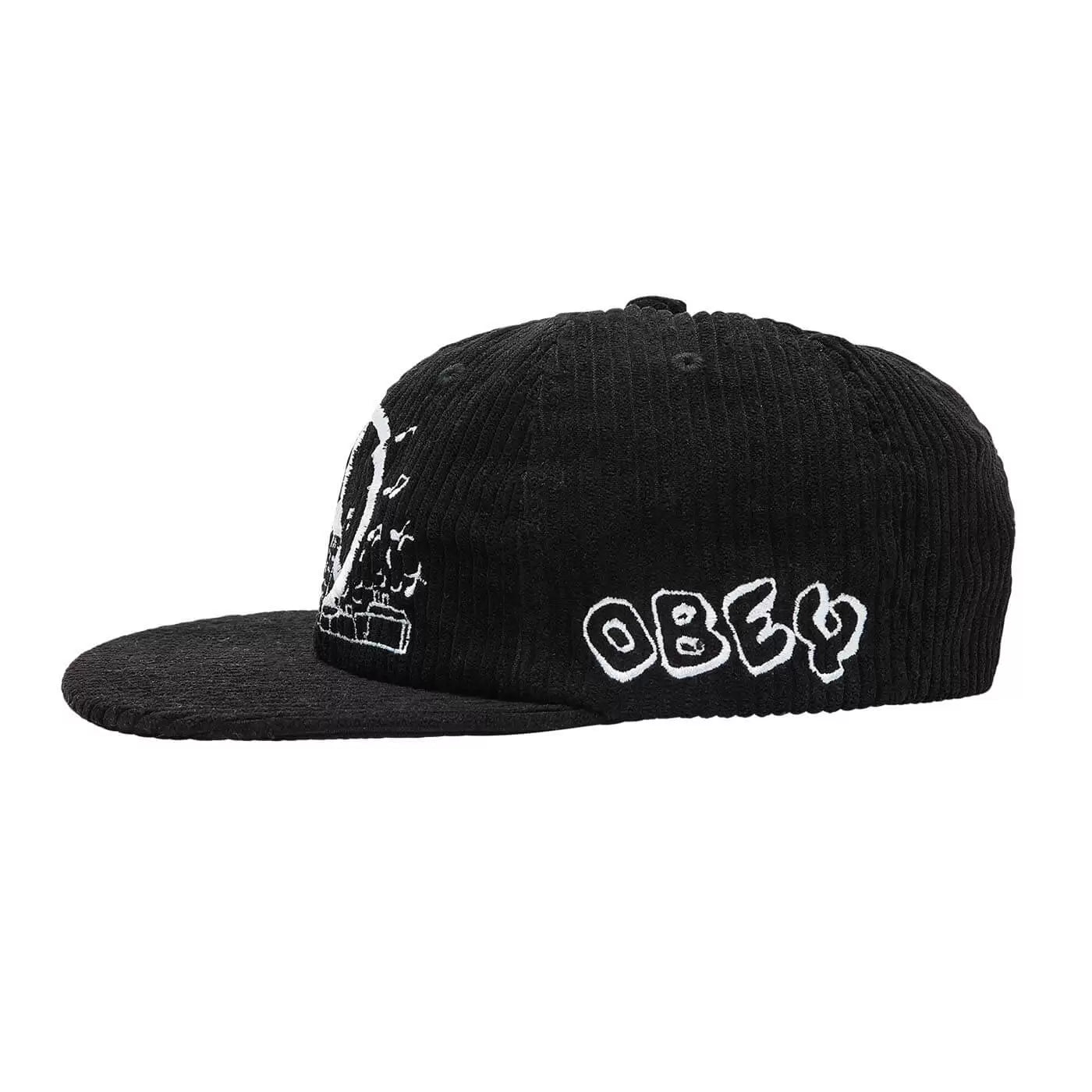 Obey Uptown Cord 6 Panel Cap - Black