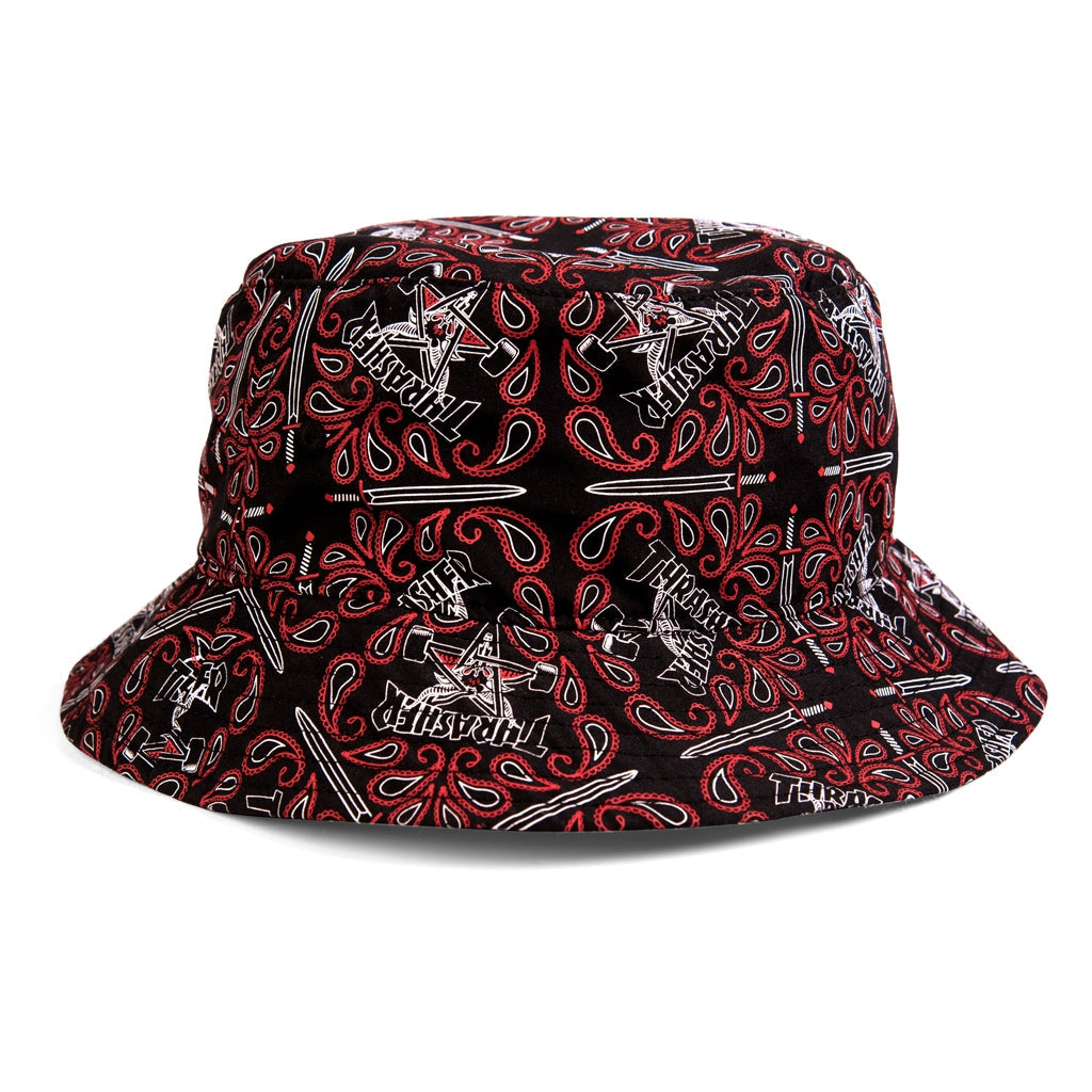 Thrasher Bandana Bucket Hat - Black Red