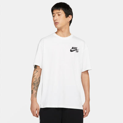 Nike SB 7817 100 Logo Skate T-Shirt - White Black