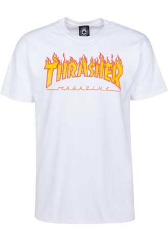Thrasher Flame Tee - white