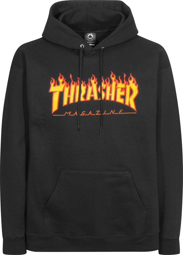 Thrasher Flame Hoodie - black
