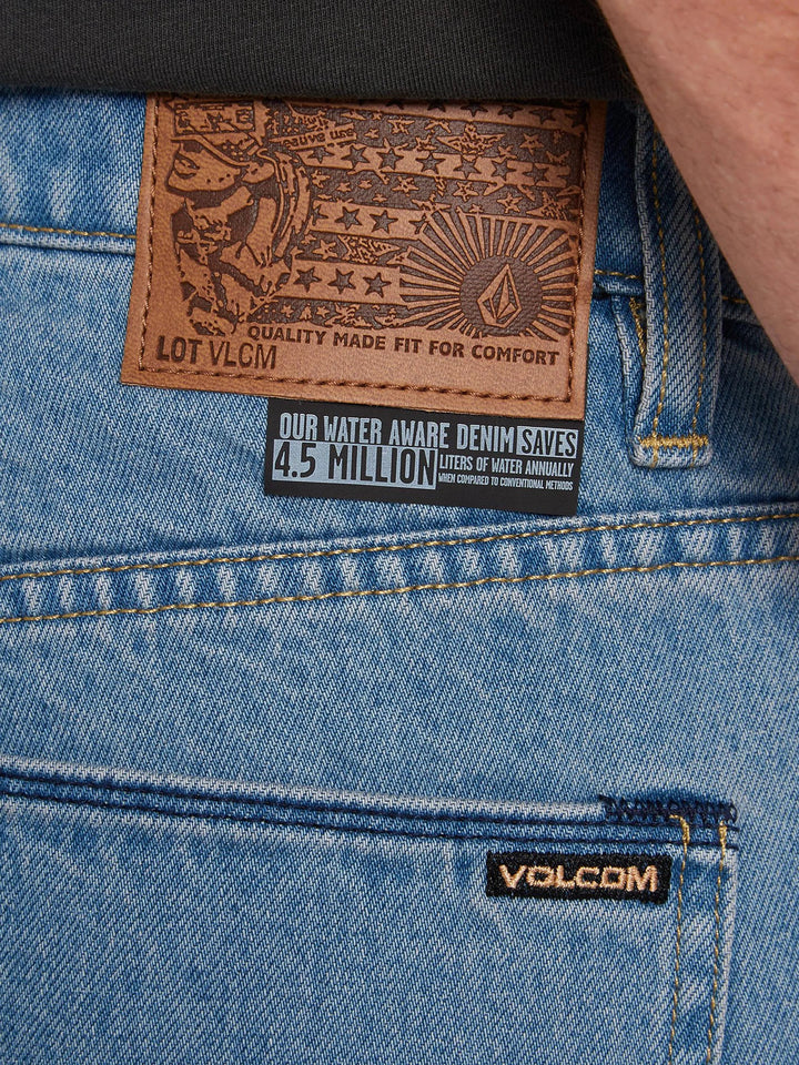 Volcom MODOWN TAPERED DENIM Baggy Jeans- BLUE