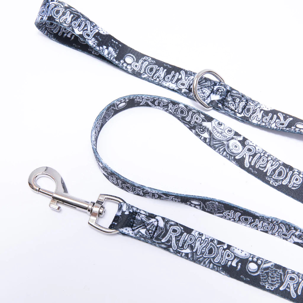 Ripndip Dark Twisted Fantasy Pet Leash - BlackWhite Hunde Leine