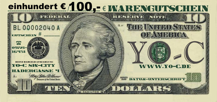 Gutschein  YO-C Geschenkgutschein Betrag auswählbar! Beispiel:
