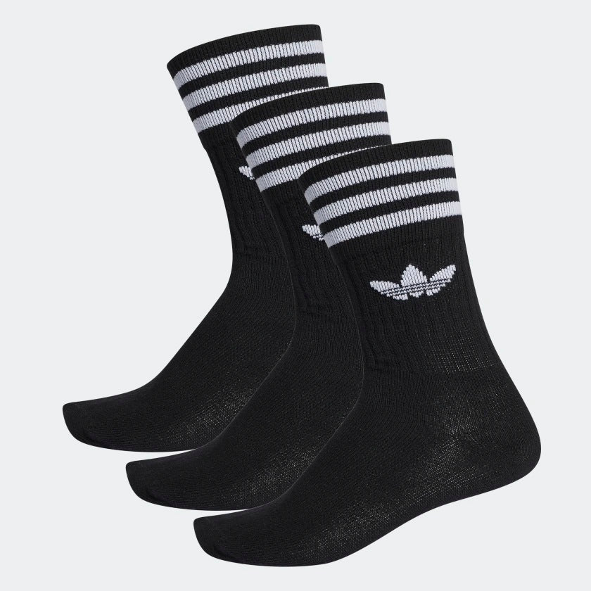 Adidas Solid Crew Socks (3 Pair) - black/white