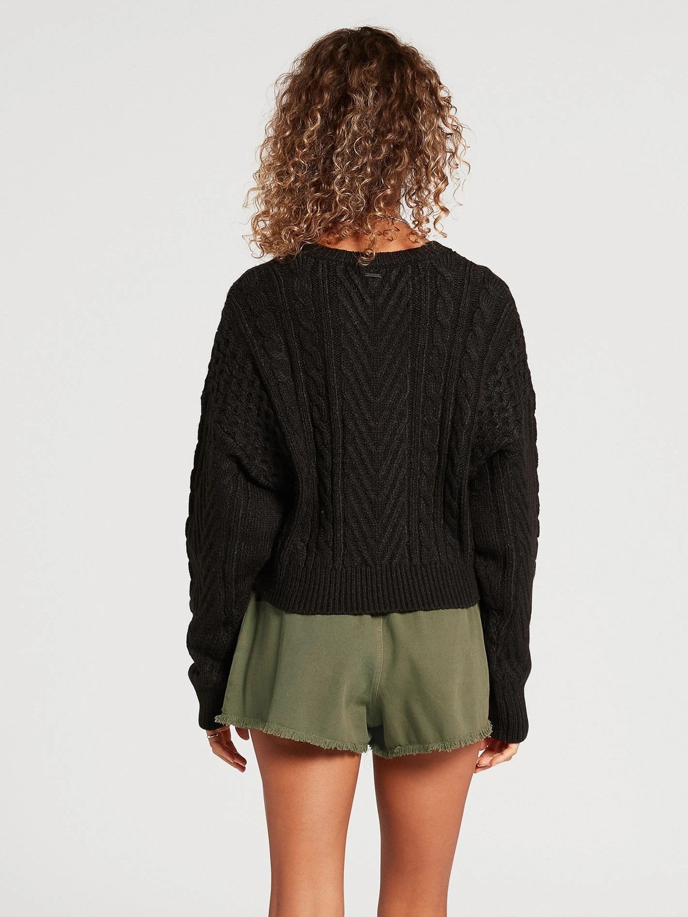 Volcom Cabled Babe Sweater - black