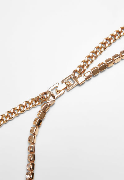 Urban Classics Double Layer Diamond Necklace