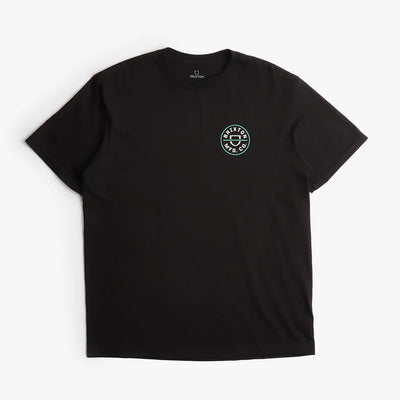 Brixton Crest II T-Shirt - Black/Off White/Jade