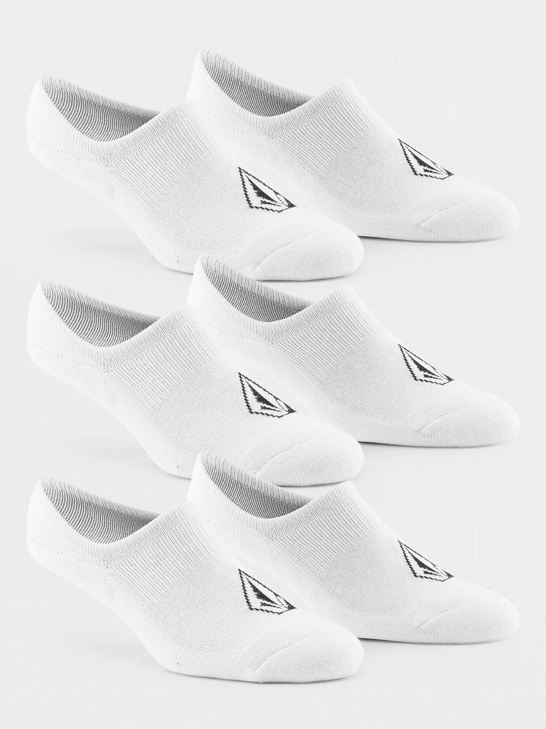 Volcom STONES NO-SHOW 3 PACK SOCKS - WHITE (WHT)