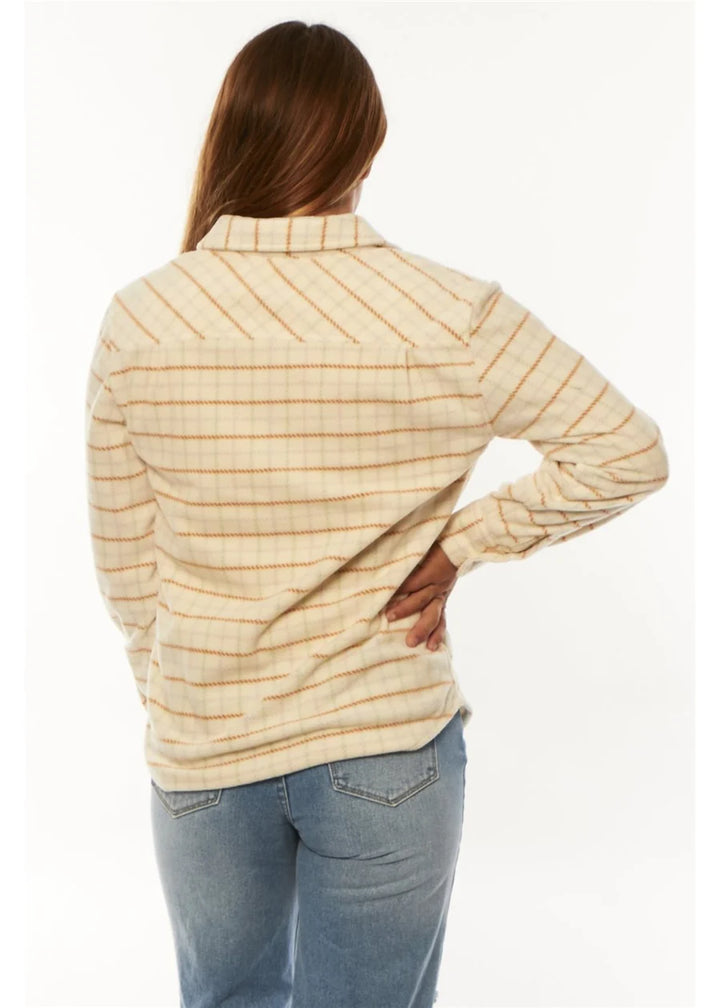Sisstr Barker Fleece Hemd - White Sand (WHS)