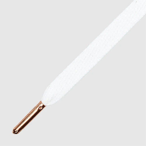 Mr. Lacy Flatties 130cm Metall Laces - White/Gold