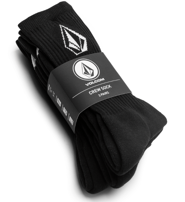 Volcom Full Stone Socks  3 Pairs - Black