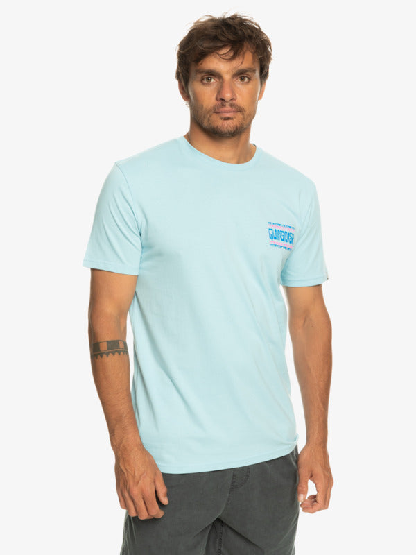 Quicksilver Warped Frames T-Shirt  - Sky Blue